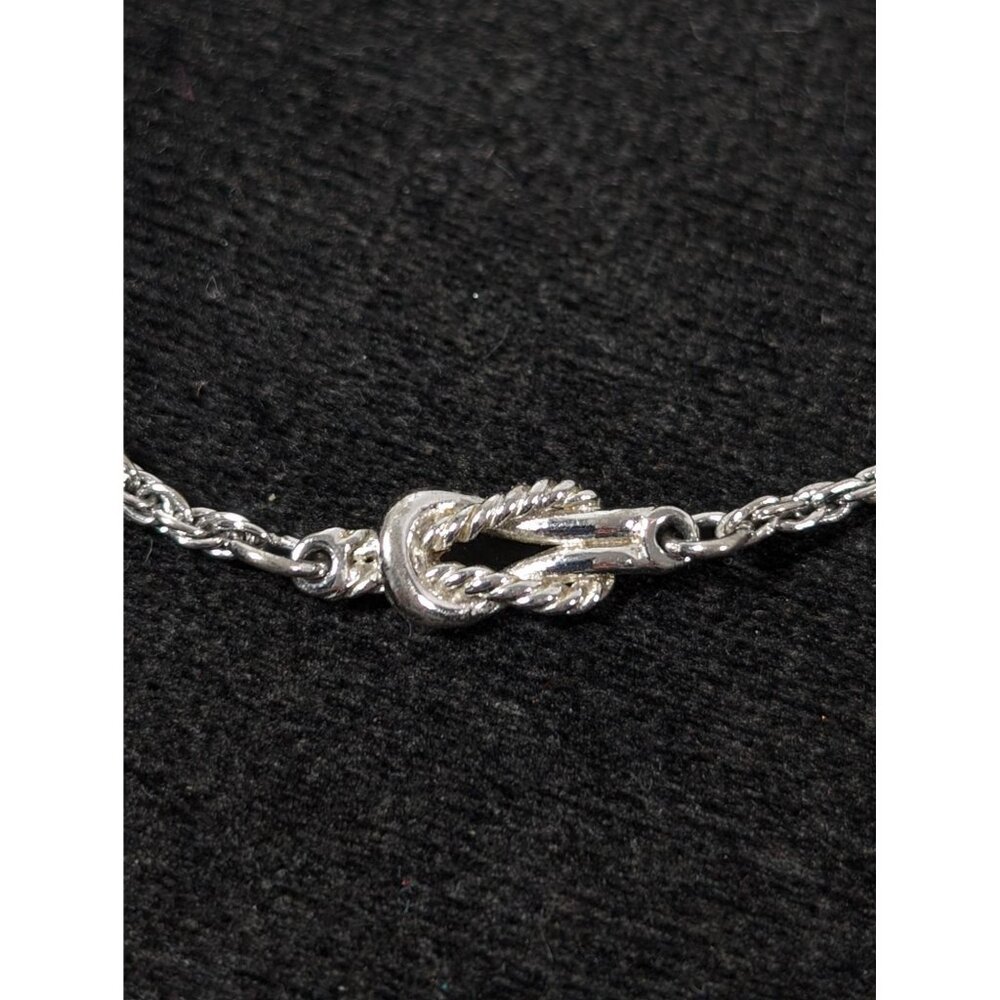 Vintage Avon Infinity Love Knot Rope Bracelet Anklet 8.5‎ in Silver Tone